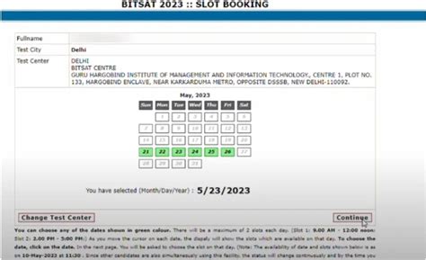 bitsat slot|bitsat slot booking date.